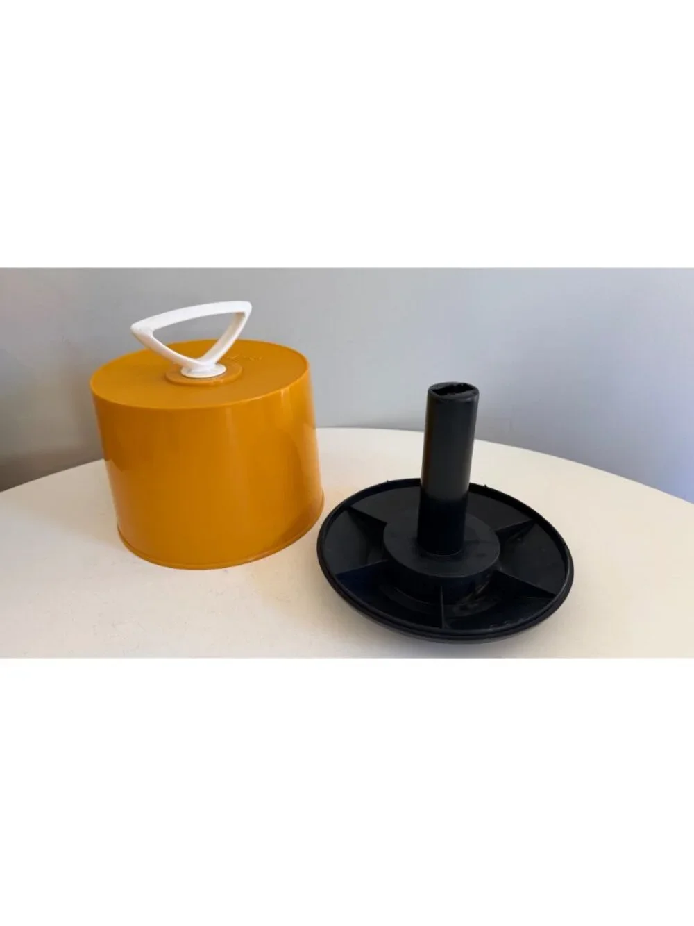 Vintage Disk-Go-Case 45 RPM Vinyl Record Storage Organizer Yellow Plastic Retro